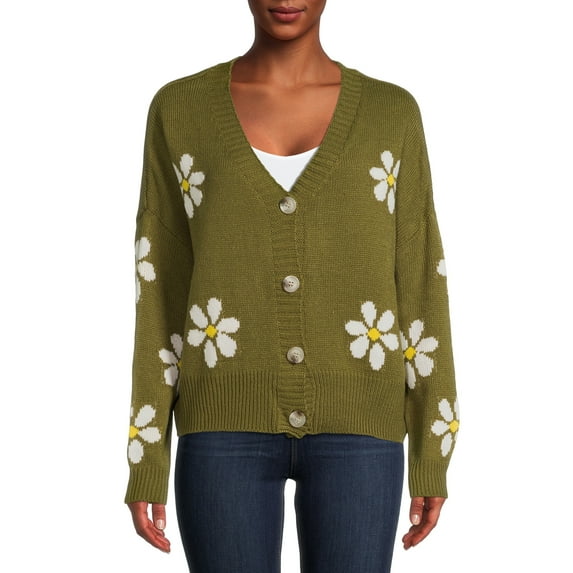 Just Polly Juniors' Daisy Button-Up Cardigan Sweater
