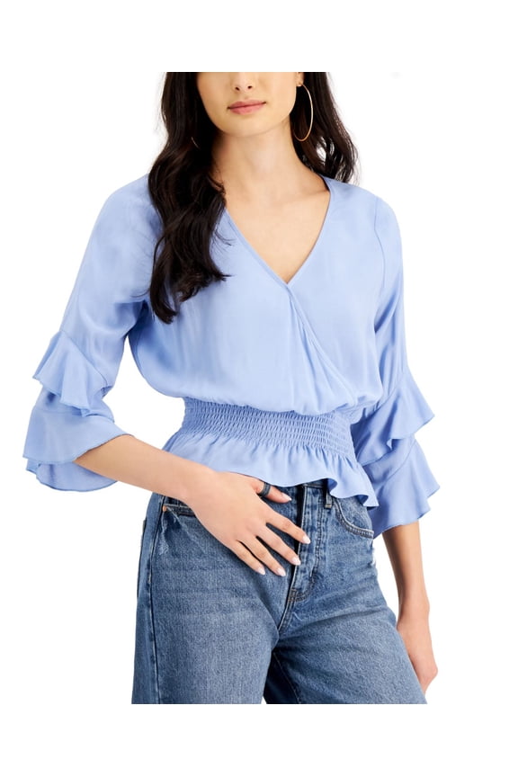 Juniors Smocked-Waist Top