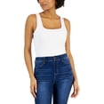 thumbnail image 1 of Just Polly Womens Juniors Square Neck Solid Bodysuit, 1 of 1
