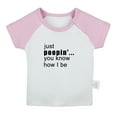 thumbnail image 1 of Just Poopin' You Know How I Be Funny T shirt For Baby, Newborn Babies T-shirts, Infant Tops, 0-24M Kids Graphic Tees Clothing (Short Pink Raglan T-shirt, 6-12 Months), 1 of 4