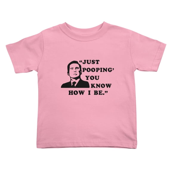 Just Pooping You Know How I Be. Cute Toddler Tshirts for Boys Girls (Pink, 3T)