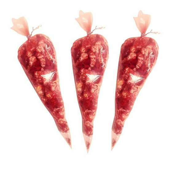 Just Popped - Gourmet Butter Colored and Flavored Popcorn Cone Bags - Party Favor Baby Shower Best Popcorn - Gluten Free Non-GMO Fresh Pop-And-Go Snack - Perfect Gift 2 Cups Per Case - 24 Pack - Red