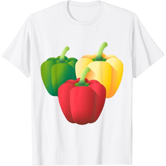 Just Really Like Bell Peppers Yellow Red Green Pepper T-Shirt100% cotton