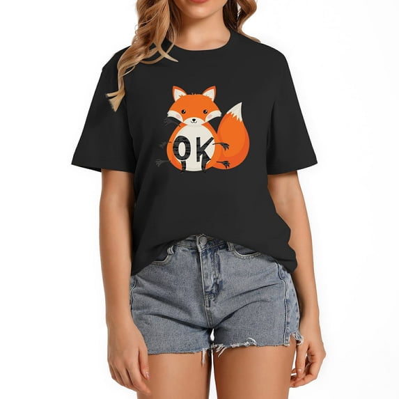 Just Really Like Foxes Ok Birthday Gift Womens T Shirt Black