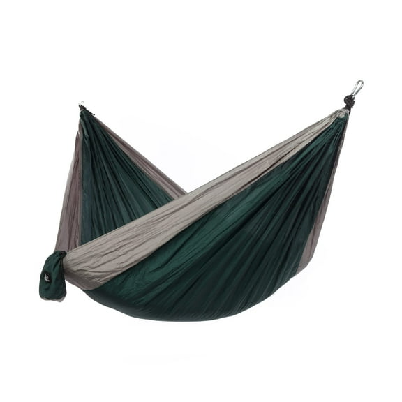 Just Relax Double Portable Lightweight Camping Hammock, 10.6x6.6 Feet, Green-Grey