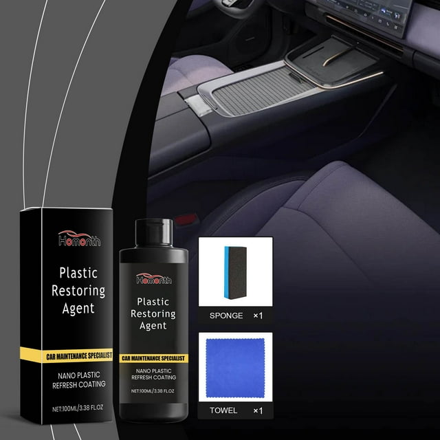 Just Released, Automobile Plastic Repair Agent, Interior Decontamination, 100ml, Refurbishment Agent, for Car Interiors, Vehicle Maintenance, and Plastic Care. Price Cut | Plastic, Black