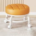 thumbnail image 1 of Just Released, Wheeled Low Stool For Home Use Universal Wheel Doorway Lazy Man Shoe Stool Multifunctional Seamstress Wheelchair Sitting Stool Small Stool | Pu, Orange, MIANHT, 1 of 9