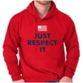 thumbnail image 1 of Just Respect It Colonial America Flag Hoodie Sweatshirt Women Men Brisco Brands M, 1 of 6
