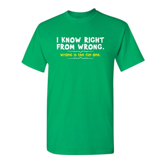 Just Right From Wrong Humor Graphic Tees Hate Fun Novelty Sarcastic T Shirt For Men