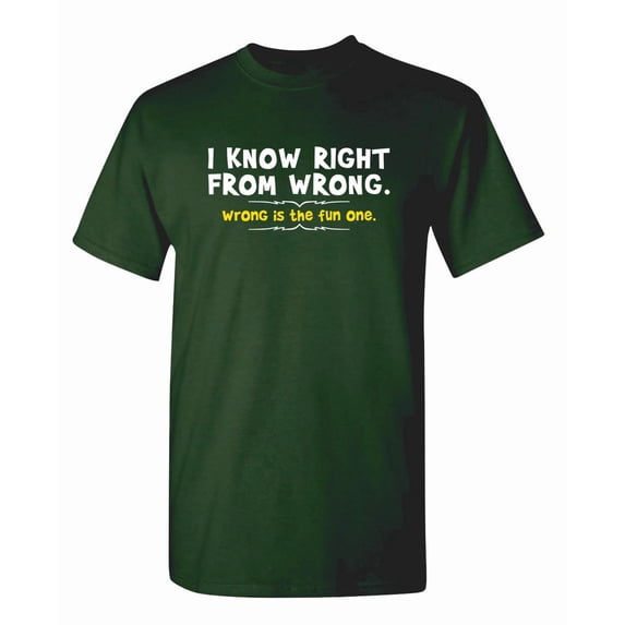 Just Right From Wrong Humor Graphic Tees Hate Fun Novelty Sarcastic T Shirt For Men