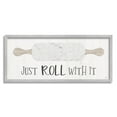thumbnail image 1 of Just Roll With It Funny Baking Typography Graphic Art Gray Framed Art Print Wall Art, 1 of 7