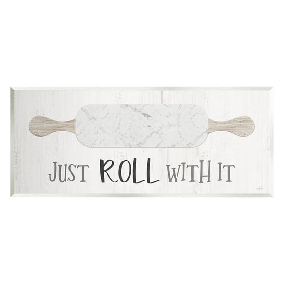 Just Roll With It Funny Baking Typography Graphic Art Unframed Art Print Wall Art