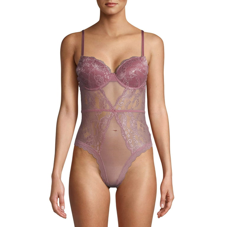 Just Sexy Lingerie Women's and Women's Plus Underwire Lace Teddy 