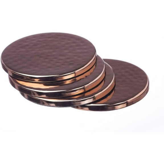 Just Slate Copper Coasters, Metal, 10.5cm Diameter