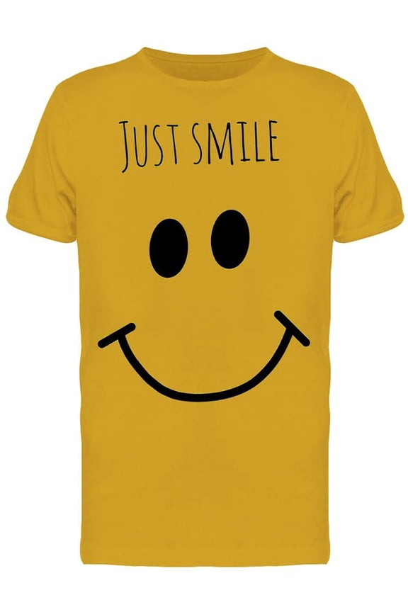 Just Smile Smiley Face T-Shirt Men -Image by Shutterstock, Male 3X-Large