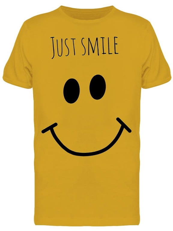 Just Smile Smiley Face T-Shirt Men -Image by Shutterstock, Male Medium
