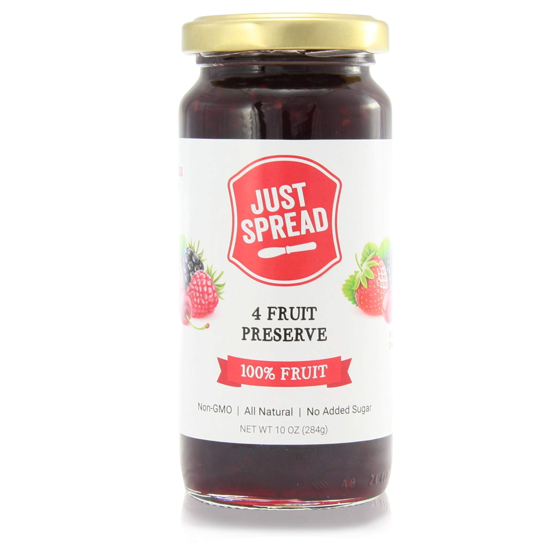 Just Spread - Preserve 100Pct Frt 4Fruit - 10 Oz, Case of 6