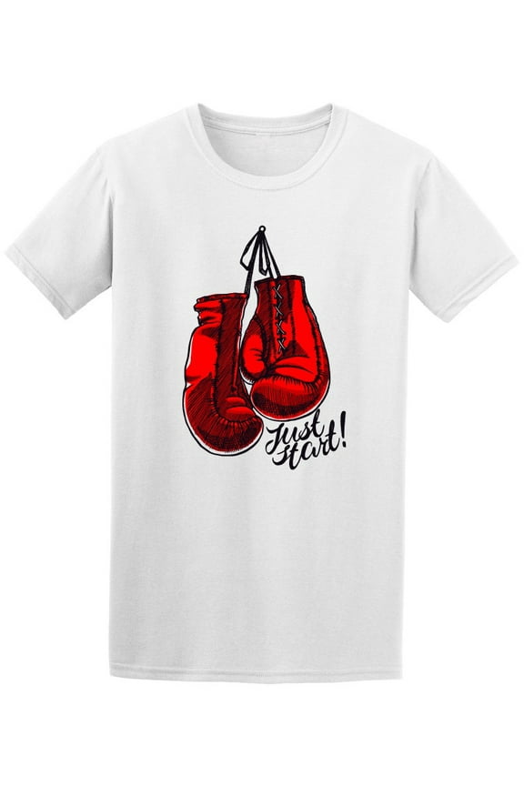 Just Start! Boxing Gloves T-Shirt Men -Image by Shutterstock, Male 3X-Large