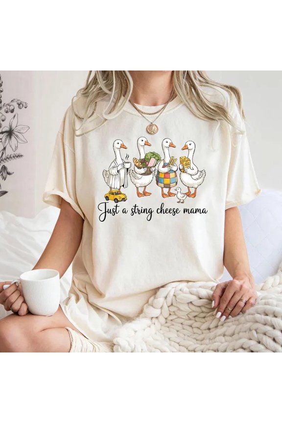 Just String Cheese Mama Cute Mom Life Snack Humor T-Shirt