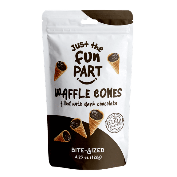 Just The Fun Part Bite-Sized Mini Waffle Cones Filled With Belgian Dark Chocolate