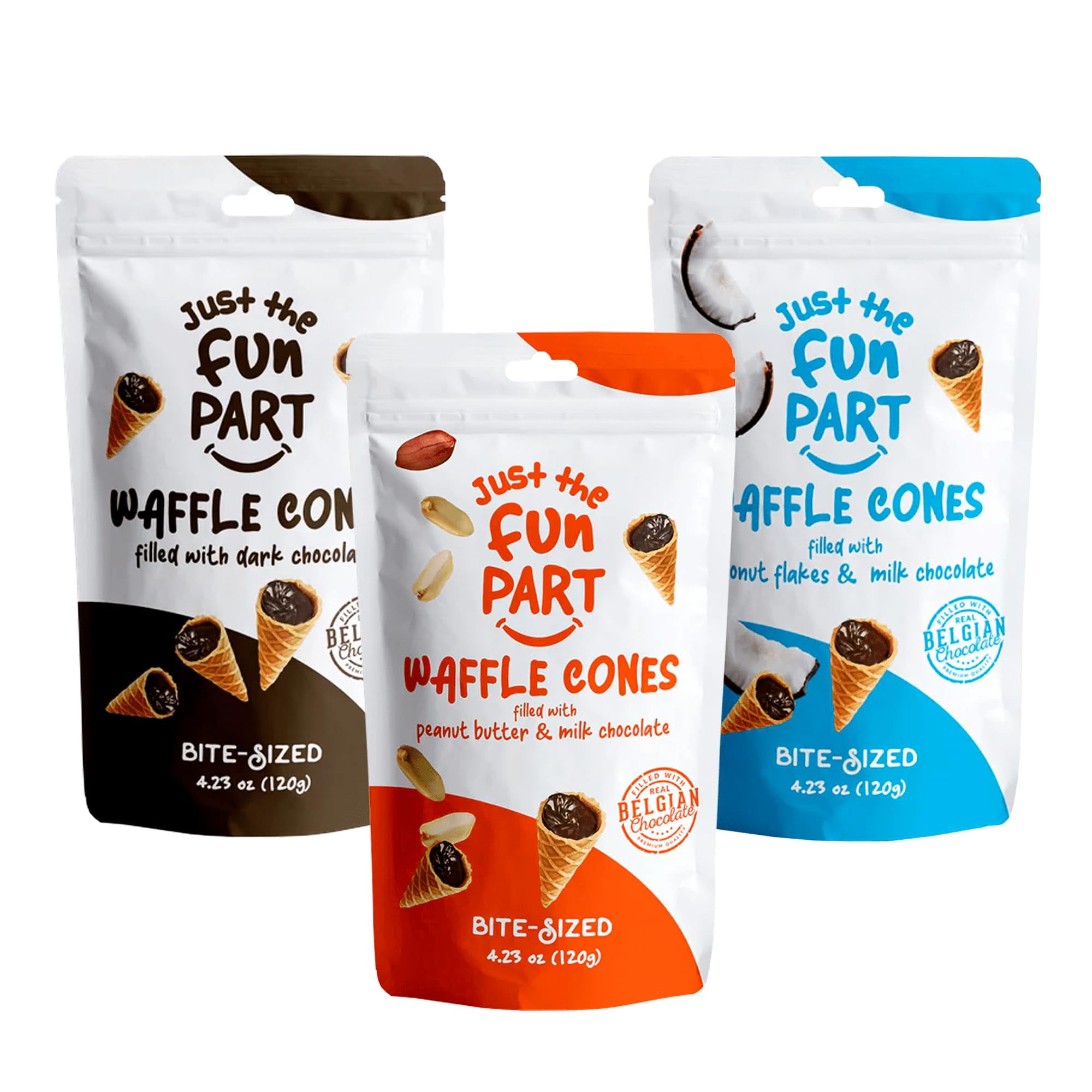 Just The Fun Part MMF7 Belgian Crispy Mini Waffle Cones, Kosher