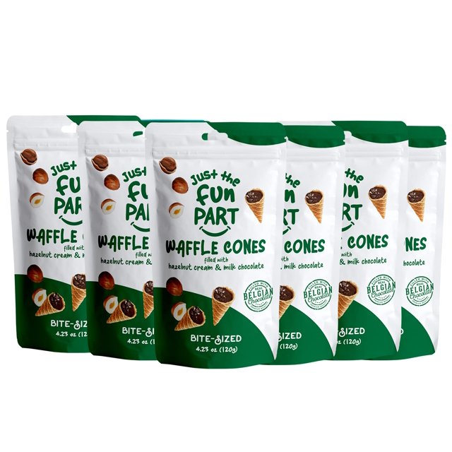 Just The Fun Part, MMF7 BiteSize Crispy Mini Waffle Cones, Filled with