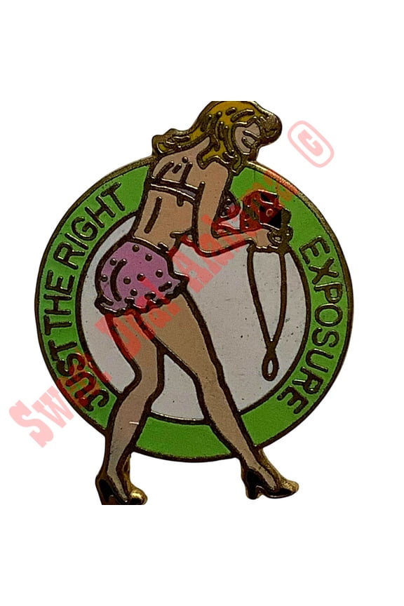 Just The Right Exposure Aviator's Hat Pin 1-1/4H x 15/16W WWII Aviators Nose Art