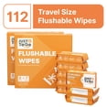 thumbnail image 1 of Just To Go Flushable Wipes, Travel Size Skin-Friendly Butt Wet Wipes for Adults, Unscented, 112 Wipes (16 Pack), 1 of 9