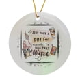 thumbnail image 1 of 3drose, Just Took a Dna Test Turns Out Im 100 Percent That Witch, Circle Porcelain Ornament, 1 of 7