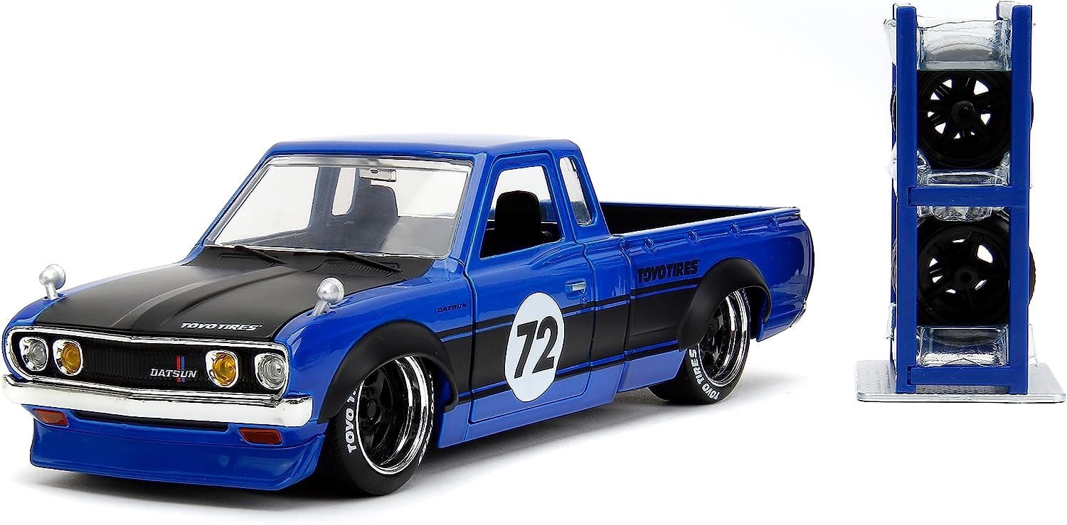 Jada 1972 Datsun 620 Pickup Truck #72 Blue Metallic, Black Stripes
