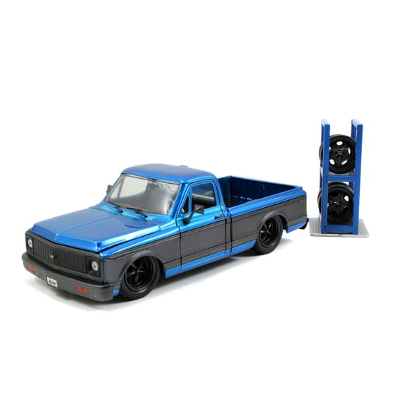 1972 Chevrolet Cheyenne Blue/Matt Grey Pickup Truck "Just Trucks" with Extra Wheels 1/24 Diecast Model by Jada