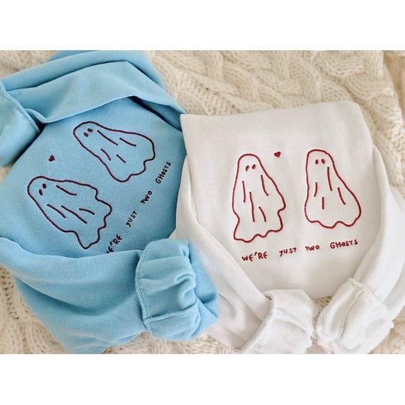 Just Two Spooky Fellows Halloween Embroidered Crewneck