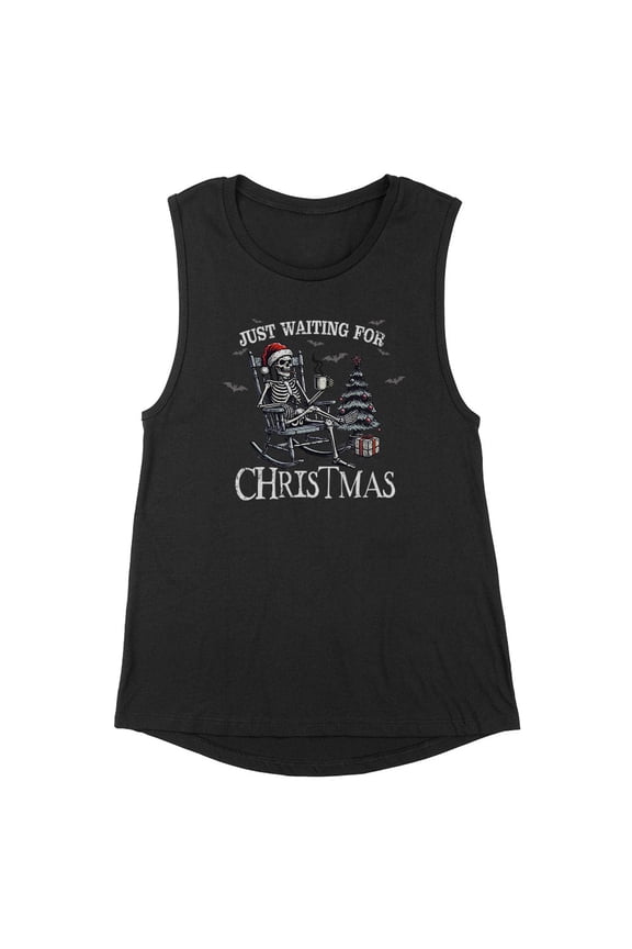 Just Waiting for Christmas Women's Muscle Tank X-Small Black