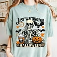 thumbnail image 1 of Just Waiting for Halloween Shirt, Funny Halloween Png, Fall Vibes Shirt, Pumpkin Shirt, Vintage Coffee Shirt, Spooky Season TH140628, 1 of 5