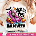 thumbnail image 1 of Just Waiting for Halloween T-shirt, Funny Halloween Shirt, Spooky Summer Halloween Shirt TH060142, 1 of 5
