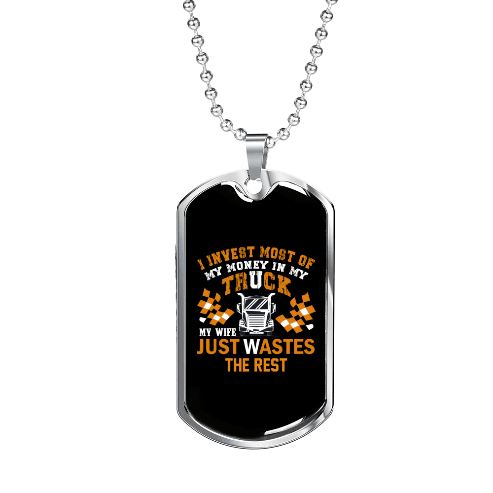 Just Wastes The Rest Trucker Dog Tag Stainless Steel or 18k Gold 24 ...