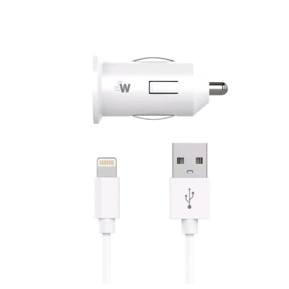 Just Wireless 12W 1-Port USB-A Car Charger with 4ft TPU Lightning to USB-A Cable