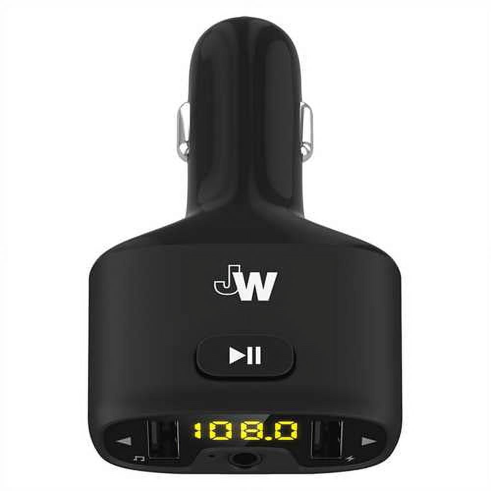 Just Wireless FM Transmitter & Dual Port Car Charger Black