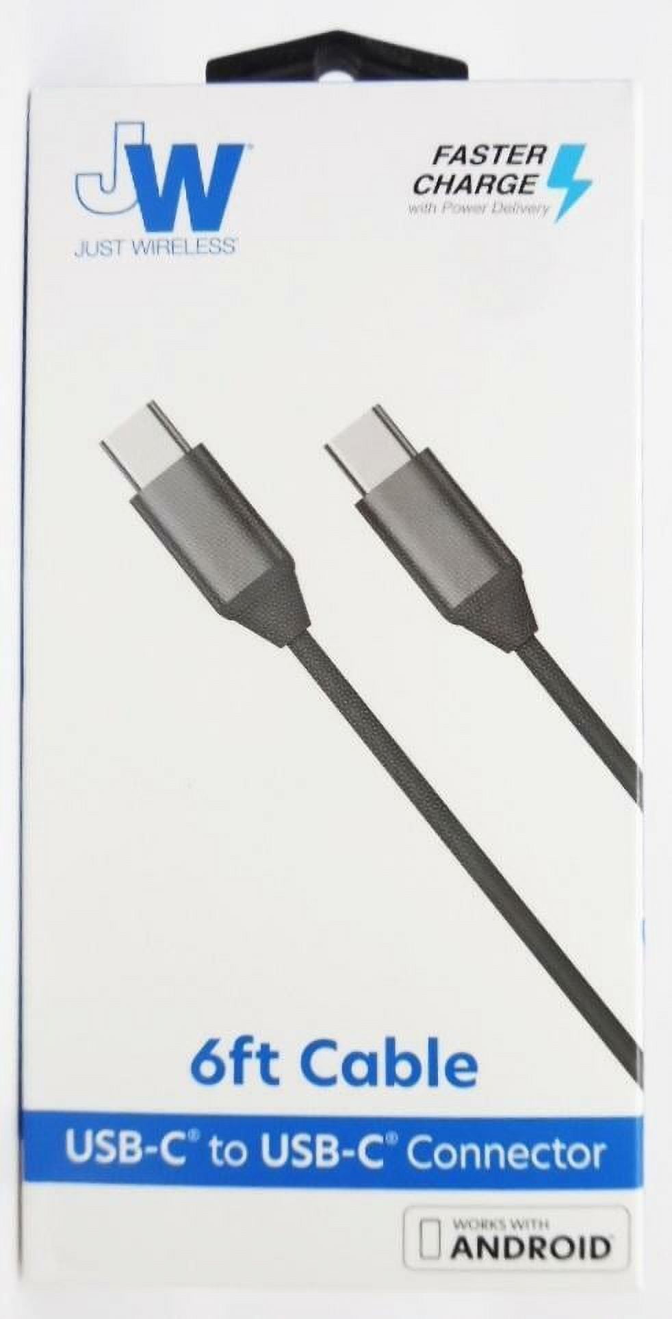 Just Wireless USBC to USBC Connector TPU Cable fits Android 6ft
