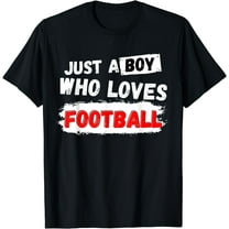 Just a Boy Football Sport Boys Men Funny T-Shirt Black Small