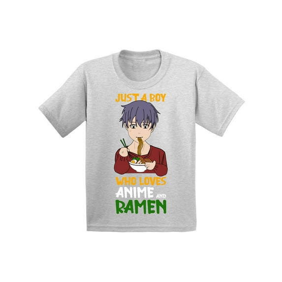 Just a Boy Who Loves Anime and Ramen T-Shirt for Kids Anime Boys Tees Humor Youth Shirt Japanese Kawaii