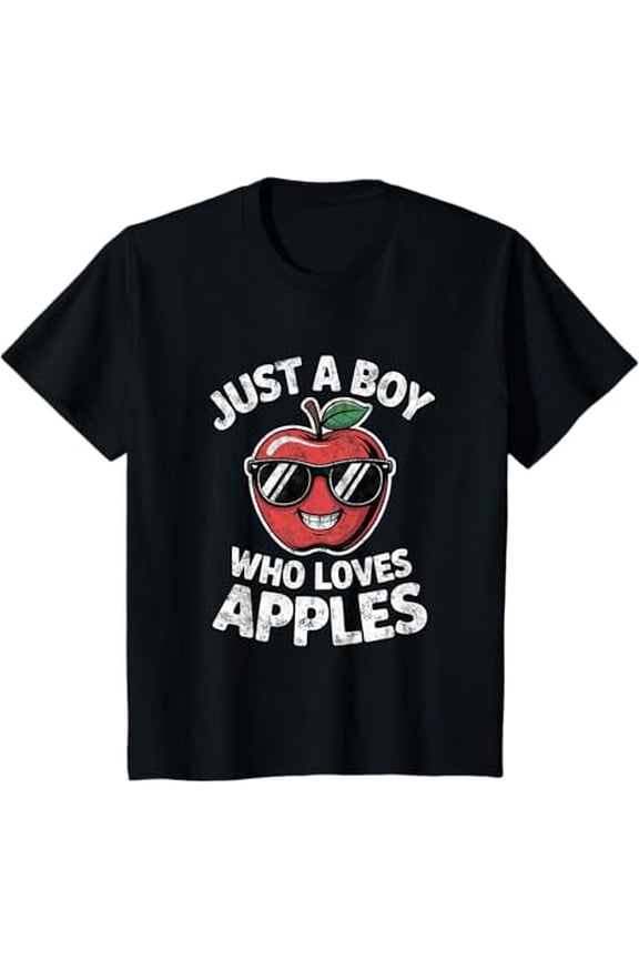 Just a Boy Who Loves Apple Teen Boys Toddler Kid T-Shirt