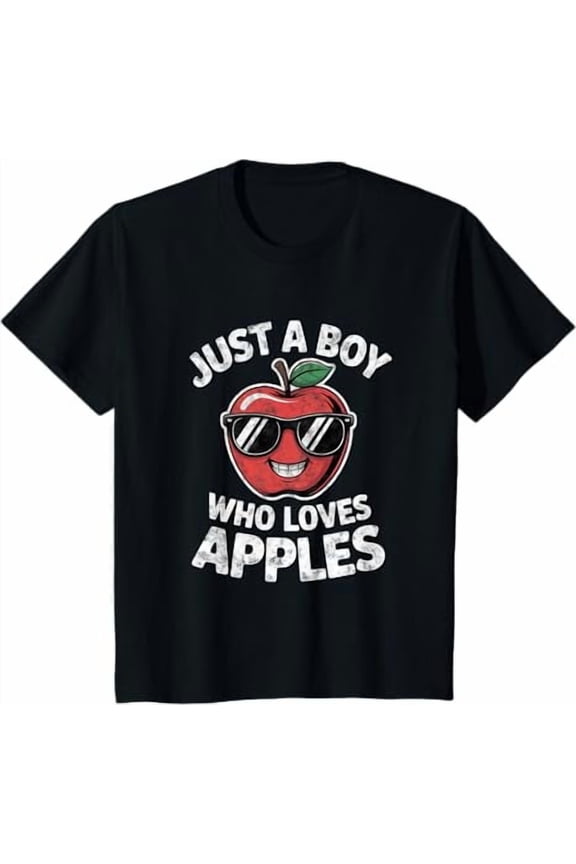 Just a Boy Who Loves Apple Teen Boys Toddler Kid T-Shirt