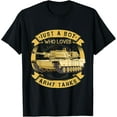 thumbnail image 1 of Just a Boy Who Loves Army Tanks for Military Boy T-Shirt, 1 of 4