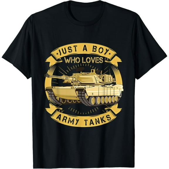 Just a Boy Who Loves Army Tanks for Military Boy T-Shirt