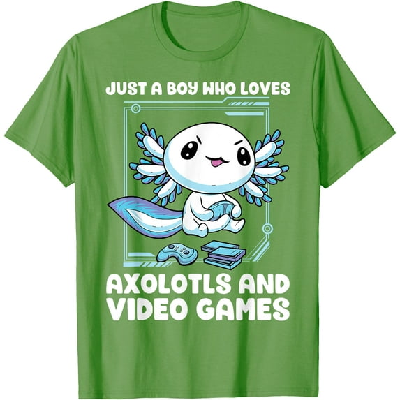 Just a Boy Who Loves Axolotls and Video Games Gamesolotl Softstyle Unisex T-Shirt