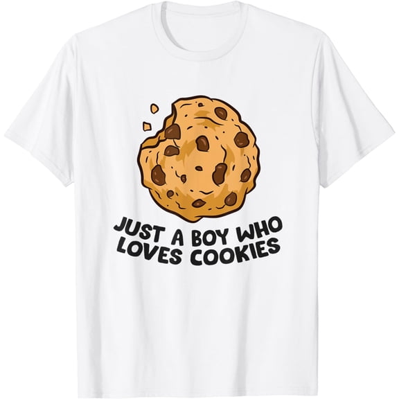 Just a Boy Who Loves Cookies Funny Chocolate Chip Cookies T-Shirt