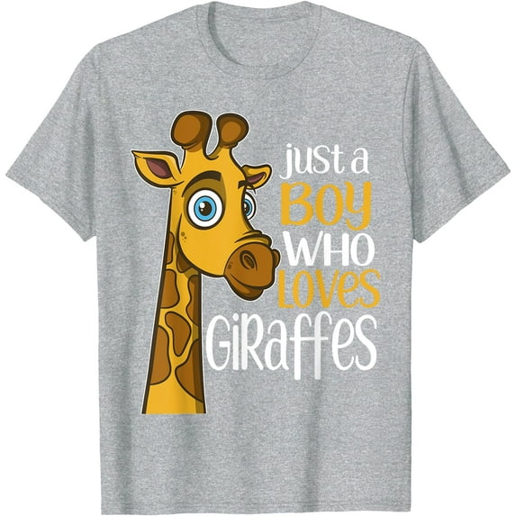 Just a Boy Who Loves Giraffes Funny Giraffe Gift Softstyle Unisex T-Shirt,Sport Grey Color,Size 2T