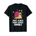 thumbnail image 1 of Just a Boy Who Loves Snails Black T-Shirt, 1 of 5