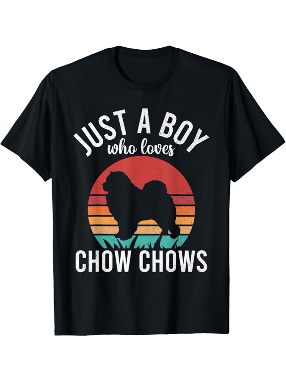 Just a Boy who loves Chow Chow Girl T-Shirt men and women can wear, black, white, gifts